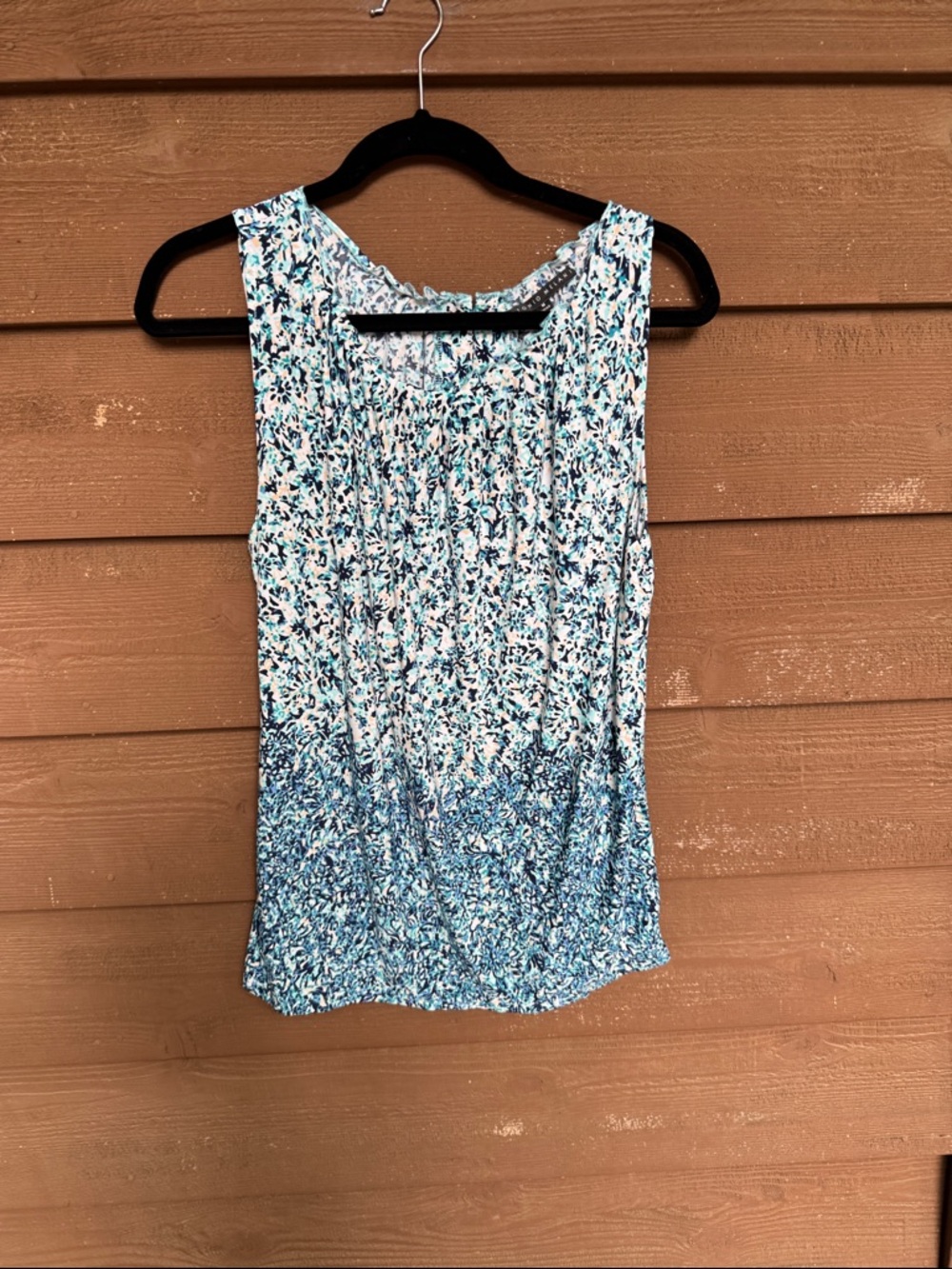 ANTONIO MELANI Blue Ombre Printed Sleeveless Tank size Medium
